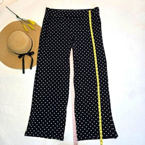 Chico's 3 Women's Pants Size XL 16 Black White Polka Dots Pull On Stretchy - Picture 5 of 12